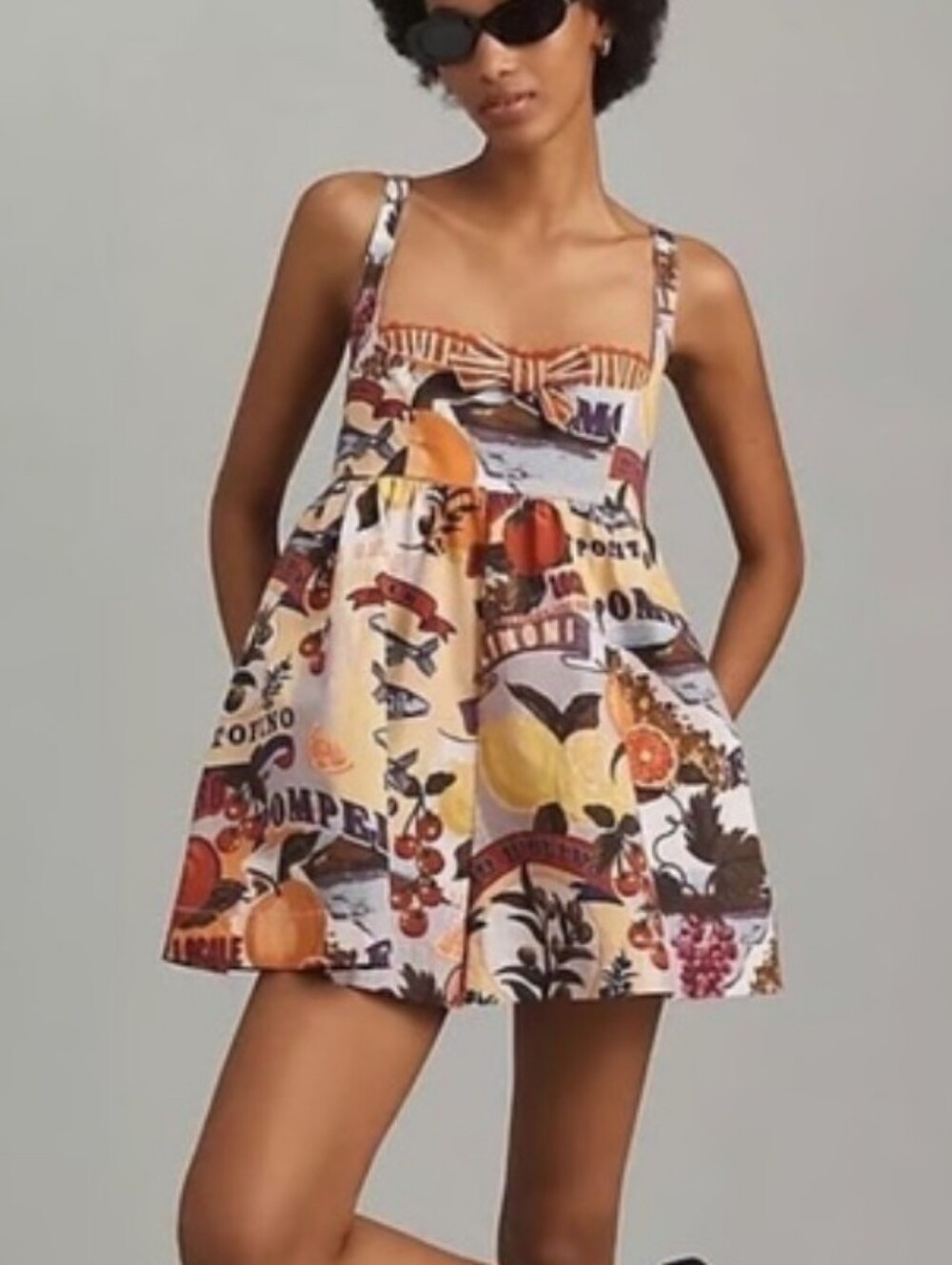 MAEVE Anthropologie Italian Market Printed Viral Romper